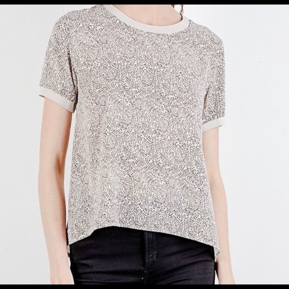 BNWT Mod Ref paisley printed short sleeve top size M